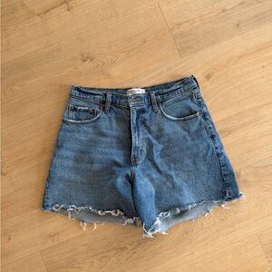 AbercrombieClassic High-Rise Blue Denim Shorts